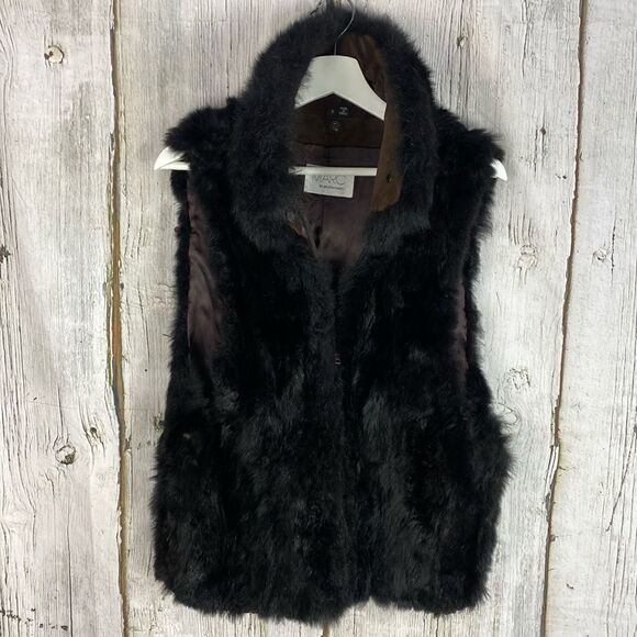Vintage 1980’s Andrew Marc Black Apossum Vest Size Small - Picture 1 of 7